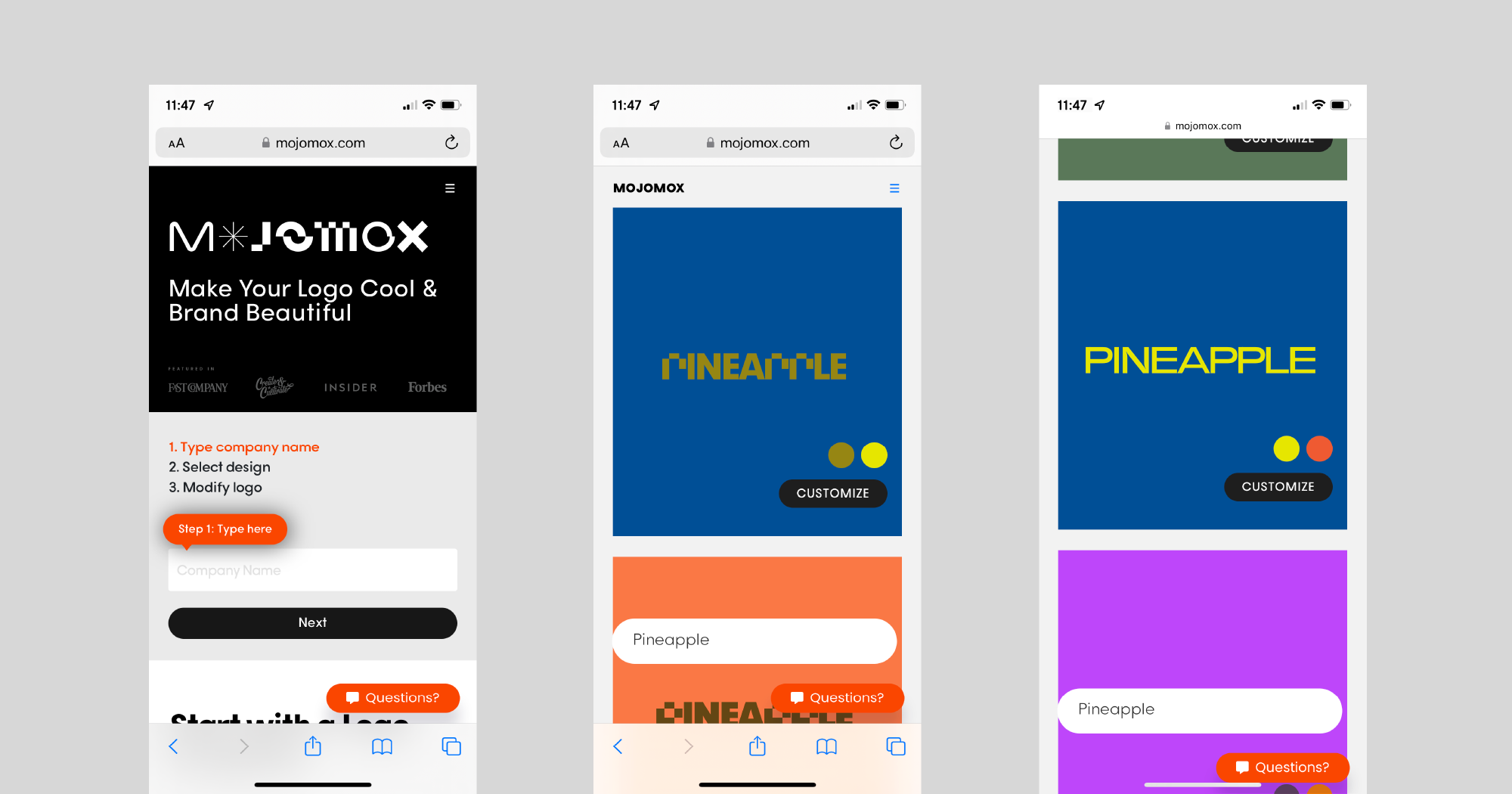 Make logo on iphone: Steps 1-3